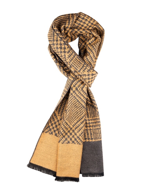 The Tie Hub Men Checked Woolen Scarf With Frayed Border - Image 2