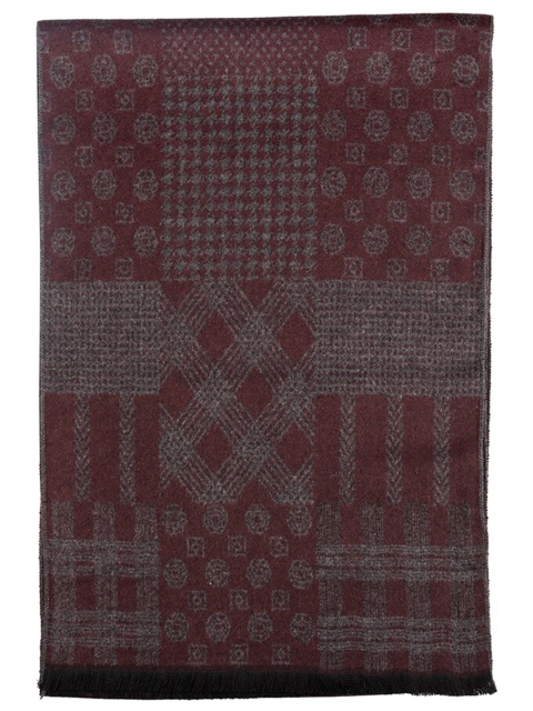 The Tie Hub Men Printed Woolen Scarf With Frayed Border - Image 3