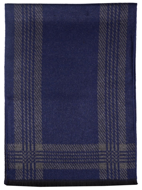 The Tie Hub Men Striped Woolen Scarf With Frayed Border - Image 3