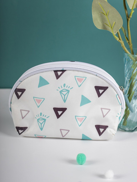 MARKET99 White Printed Travel Toiletries Pouch