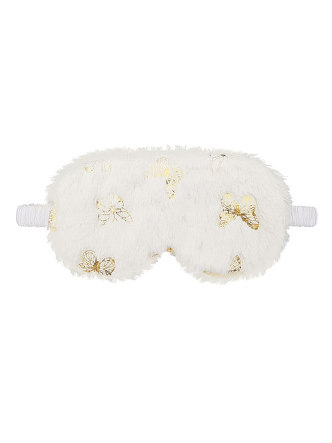 JENNA Self Design Fur Silk Butterfly Sleeping Eyemask