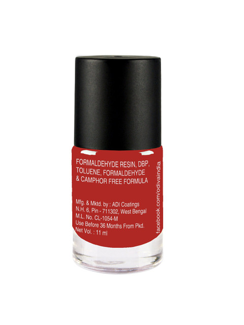 ODIVA Gel Finish Mirror Shine Long-Wearing Nail Polish 11 ml - Fiery Red 028 - Image 2