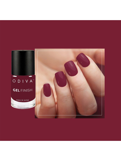 ODIVA Gel Finish Mirror Shine Long-Wearing Nail Polish 11 ml - Berry Crush 004 - Image 4