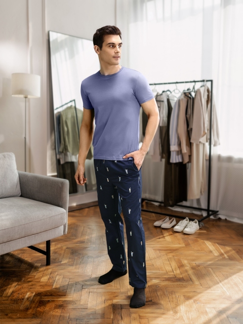 U.S. Polo Assn. Men Printed Pure Cotton Lightweight Lounge Pants
