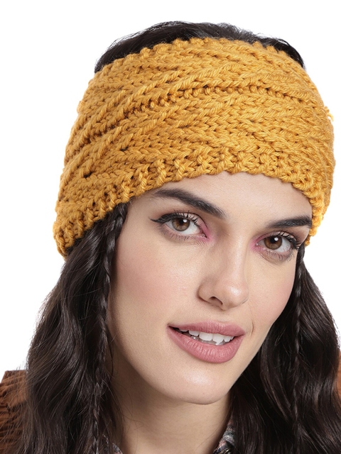 Magic Needles Yellow Woven Design Headband