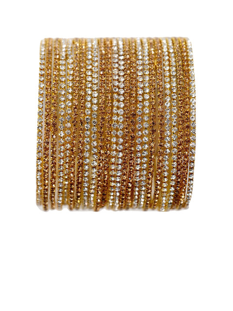 NMII Set Of 24 Crystal Stone Studded Glossy Finished Bangles