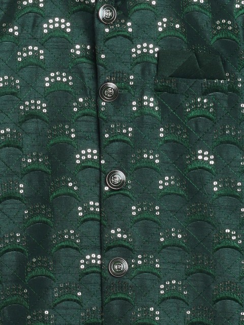 ahhaaaa Boys Embellished Mandarin Collar Indo-Western Sherwani Set - Image 6