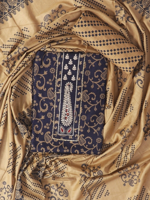 SALWAR STUDIO Printed Pure Cotton Unstitched Dress Material