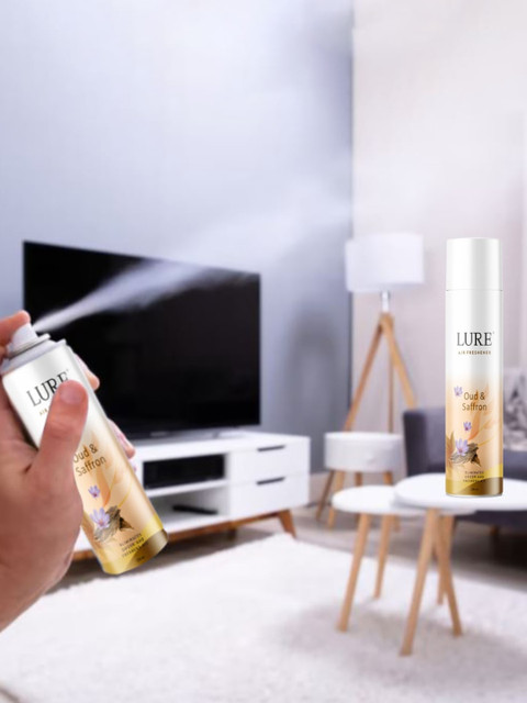 LURE 3 Pieces of Air Freshener - Green Valley,Floral Mist and Oud & Saffron-220ml Each - Image 2