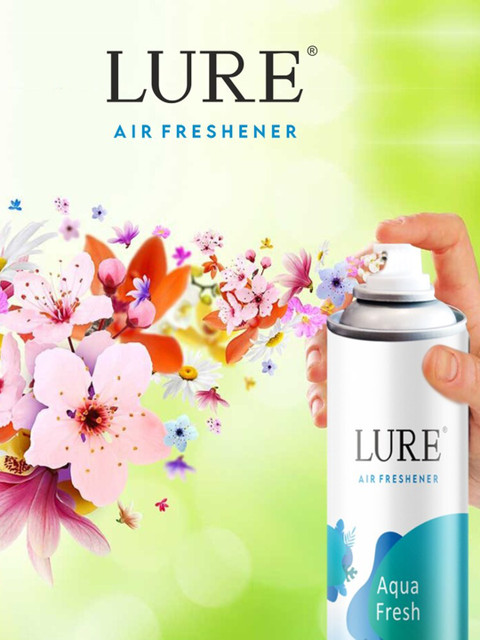 LURE 3 Pieces of Air Freshener - Green Valley,Aqua Fresh and Oud & Saffron-220ml Each - Image 5