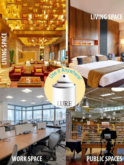 LURE 3 Pieces of Air Freshener - Green Valley,Aqua Fresh and Oud & Saffron-220ml Each - Image 4