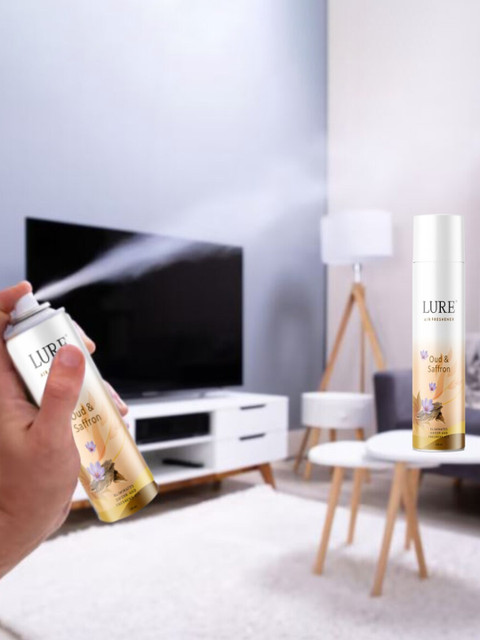 LURE 3 Pieces of Air Freshener - Green Valley,Aqua Fresh and Oud & Saffron-220ml Each - Image 2
