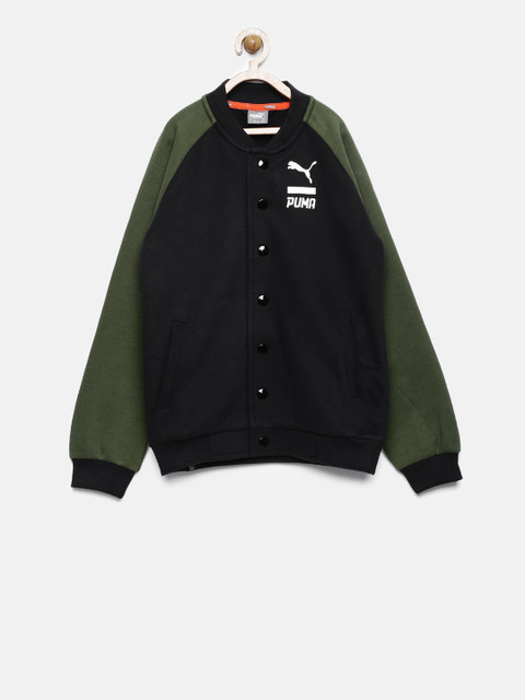 Puma Boys Black & Green Jacket at Rs.1399 - Myntra