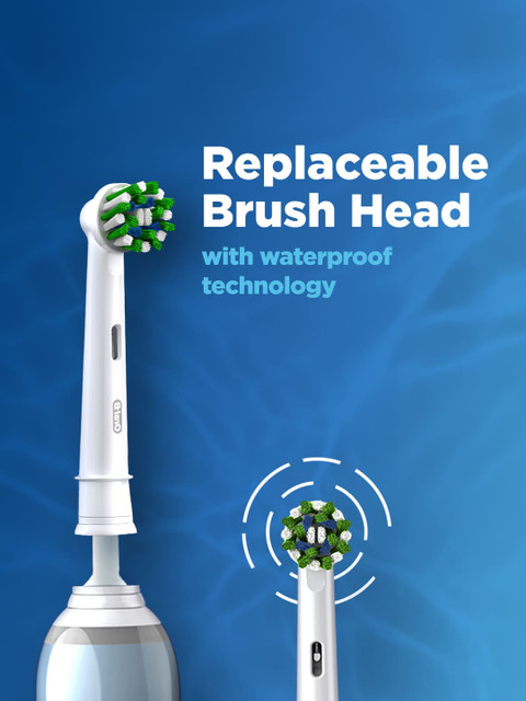 Oral - B Pro 3 Electric Toothbrush with Triple Pressure Control - White & Blue - Image 6