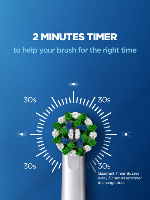 Oral - B Pro 3 Electric Toothbrush with Triple Pressure Control - White & Blue - Image 5