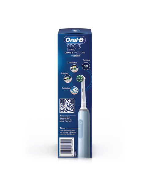 Oral - B Pro 3 Electric Toothbrush with Triple Pressure Control - White & Blue - Image 3