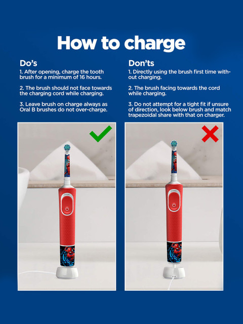 Oral - B Kids Spiderman Electric Rechargeable Toothbrush - Red - Image 9