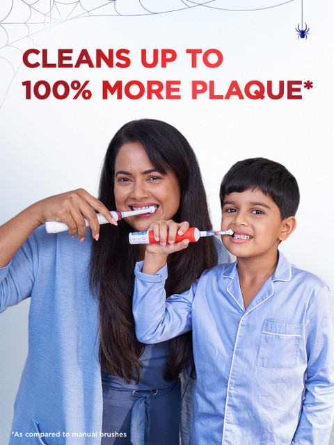 Oral - B Kids Spiderman Electric Rechargeable Toothbrush - Red - Image 3