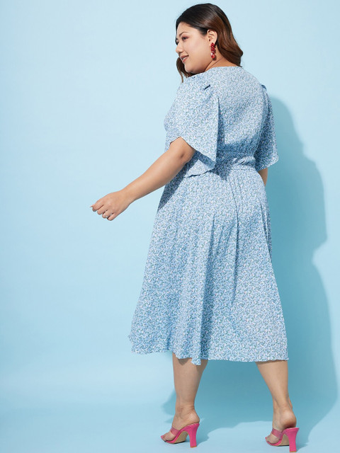 Athena Ample Plus Size Floral Print Fit & Flare Midi Dress - Image 4