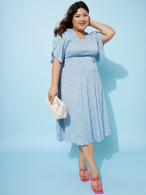 Athena Ample Plus Size Floral Print Fit & Flare Midi Dress - Image 5