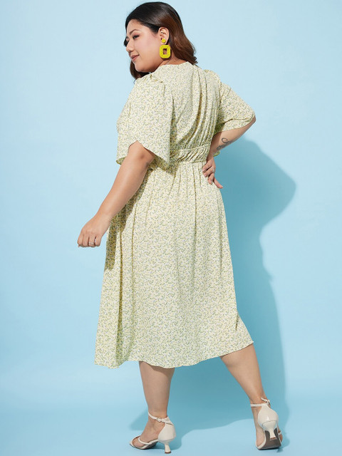 Athena Ample Plus Size Floral Print Fit & Flare Midi Dress - Image 4