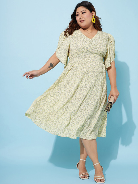 Athena Ample Plus Size Floral Print Fit & Flare Midi Dress - Image 5