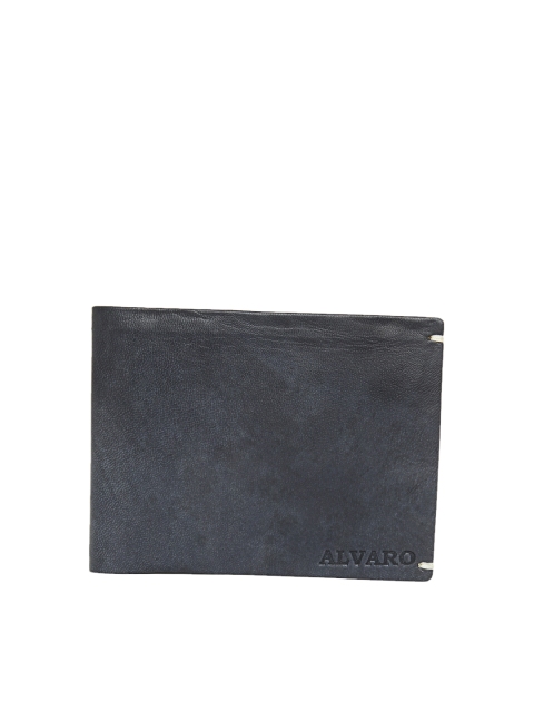 Alvaro Castagnino Men Charcoal Solid Two Fold Wallet