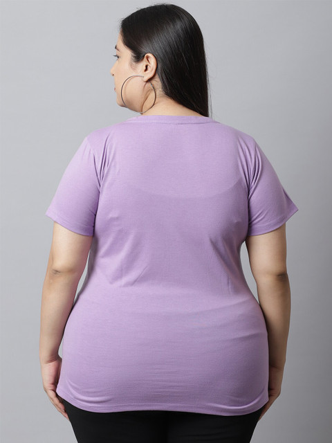 UnaOne Plus Size Pack Of 2 Typography Printed Cotton T-shirt - Image 4