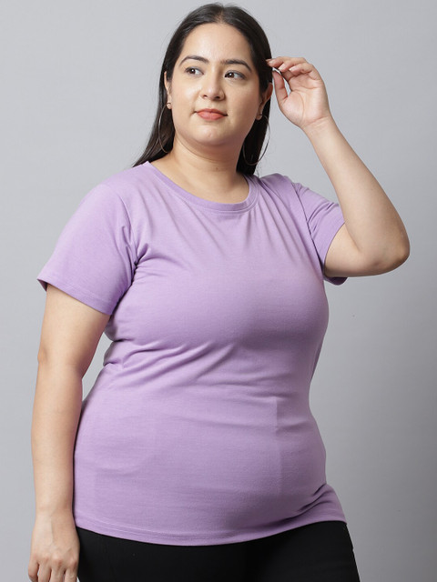 UnaOne Plus Size Pack Of 2 Typography Printed Cotton T-shirt - Image 3