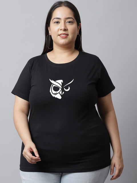 UnaOne Plus Size Pack Of 2 Graphic Printed Cotton T-shirt - Image 2