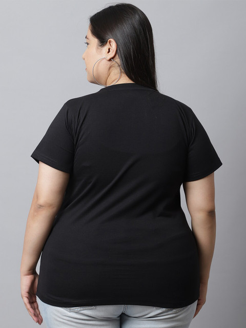 UnaOne Plus Size Pack Of 2 Graphic Printed Cotton T-shirt - Image 5