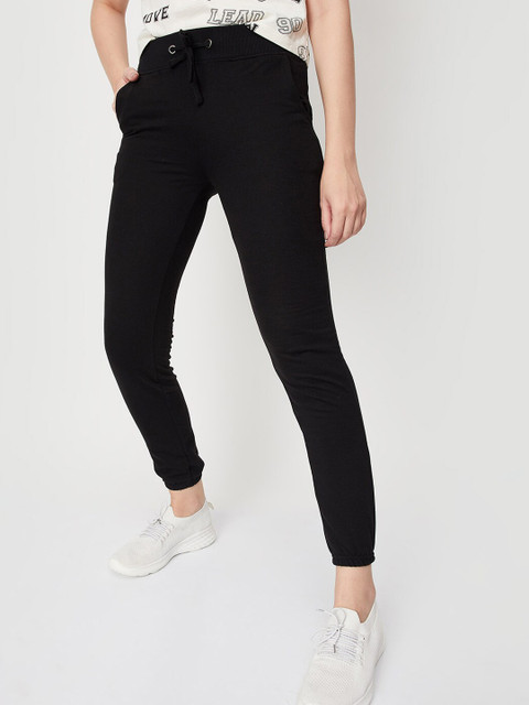 max Women Regular Fit Mid-Rise Cotton Joggers