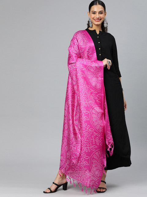 Rani Saahiba Bandhani Printed Art Silk Dupatta - Image 2