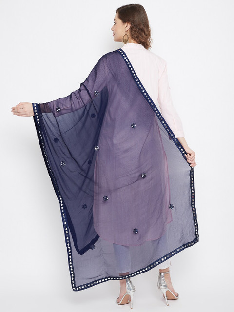 Clora Creation Ethnic Motifs Embroidered Dupatta With Mirror Work - Image 4