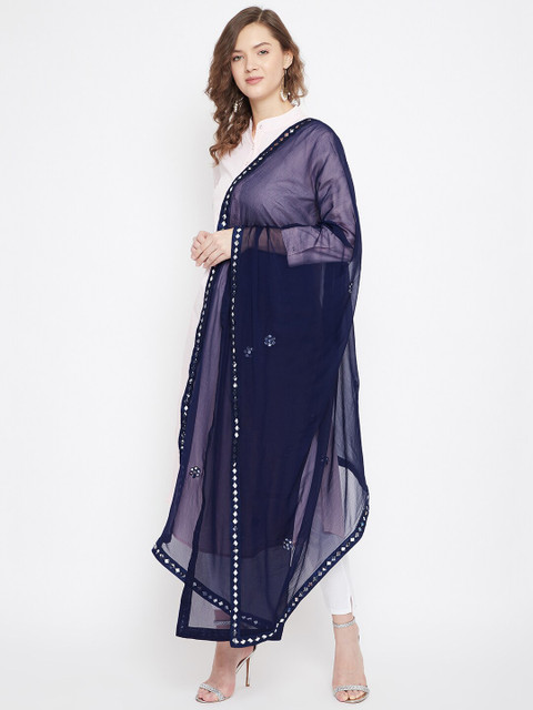 Clora Creation Ethnic Motifs Embroidered Dupatta With Mirror Work - Image 3