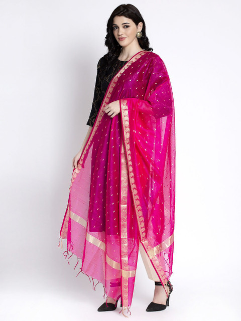 Clora Creation Woven Design Cotton Silk Dupatta - Image 3