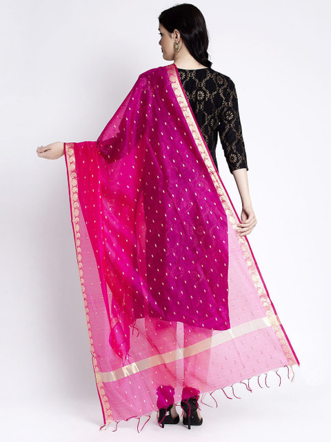 Clora Creation Woven Design Cotton Silk Dupatta - Image 4