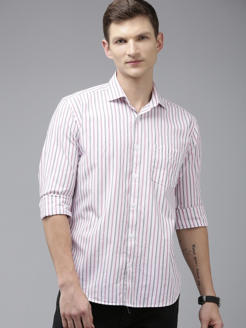 Park Avenue Men Pure Cotton Slim Fit Opaque Striped Casual Shirt - Image 4