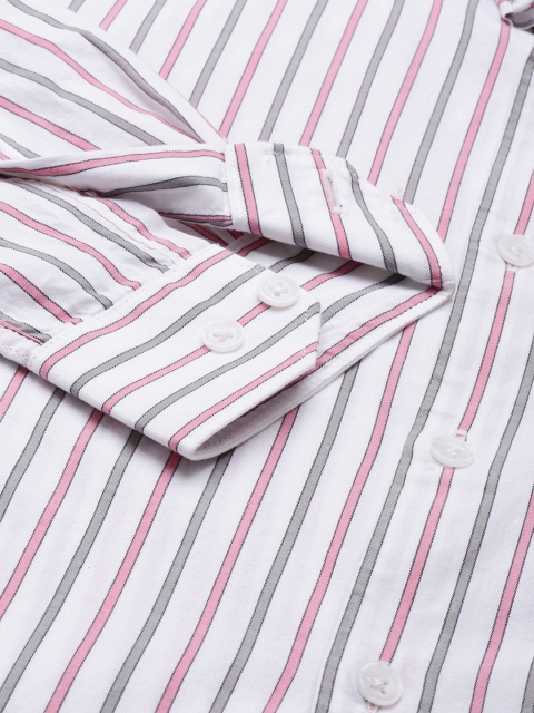 Park Avenue Men Pure Cotton Slim Fit Opaque Striped Casual Shirt - Image 3