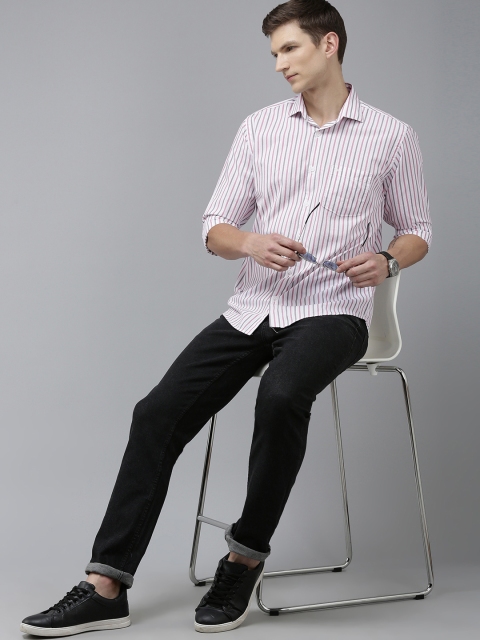 Park Avenue Men Pure Cotton Slim Fit Opaque Striped Casual Shirt - Image 6