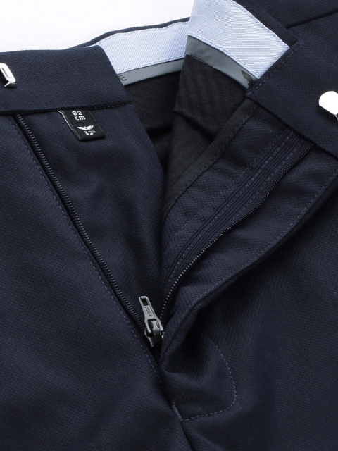 Park Avenue Men Solid Slim Fit Flat Front Formal Trousers - Image 5