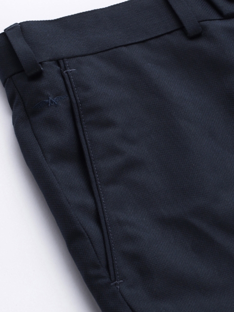 Park Avenue Men Solid Slim Fit Flat Front Formal Trousers - Image 6