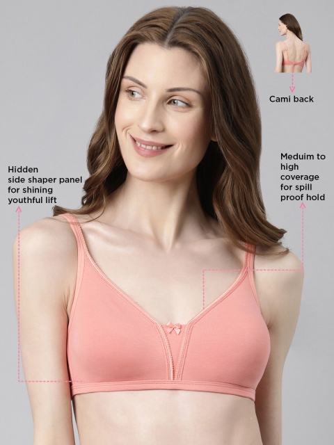 Enamor Non Padded Non-Wired Full Coverage Seamless Pinch-Free Cotton T-Shirt Bra - Image 7