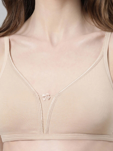 Enamor Non Padded Non-Wired Full Coverage Seamless and Pinch-Free, Cotton T-Shirt Bra - Image 5