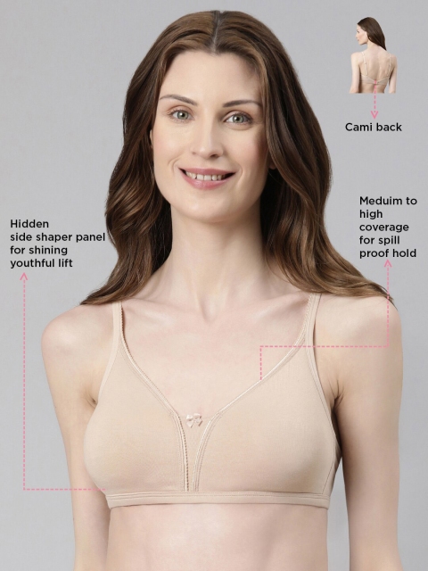 Enamor Non Padded Non-Wired Full Coverage Seamless and Pinch-Free, Cotton T-Shirt Bra - Image 7