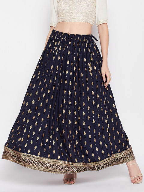 Clora Creation Ethnic Motifs Printed Flared Maxi Skirt
