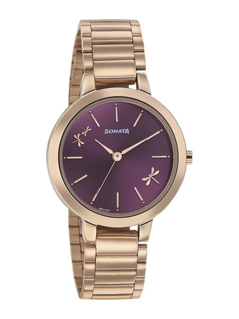 Sonata Play Quartz Analog With Purple Dial Watch For Women - Nt8141wm02