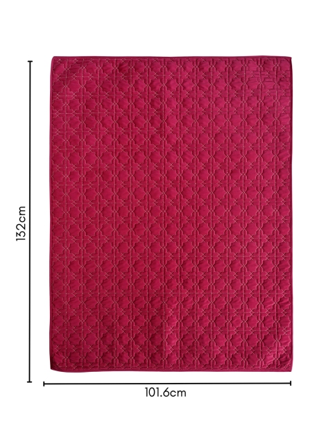 Nestasia Magenta Quilted 6-Seater Velvet Table Cloth - Image 7