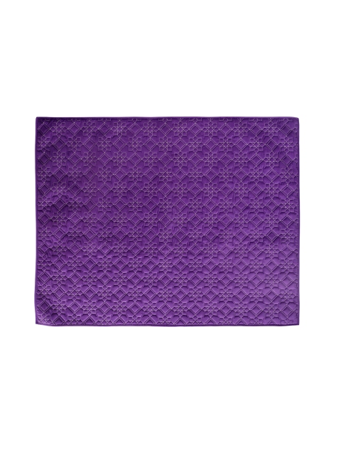 Nestasia Purple Quilted 6-Seater Velvet Table Cloth - Image 3