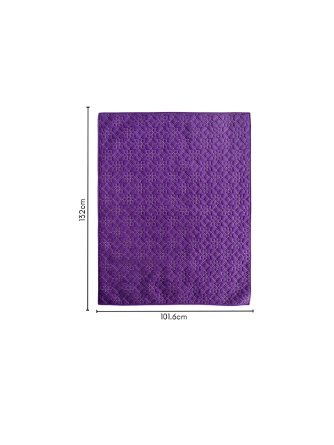 Nestasia Purple Quilted 6-Seater Velvet Table Cloth - Image 7